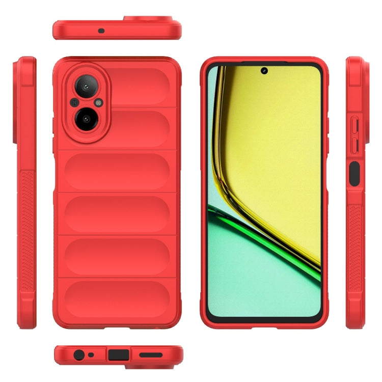 For Realme C67 4G Global Magic Shield TPU + Flannel Phone Case(Red) - Realme Cases by PMC TechLife | Online Shopping South Africa | PMC TechLife | Buy Now Pay Later Mobicred