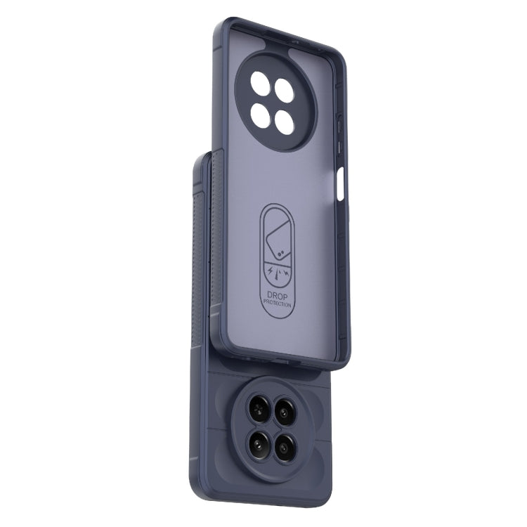 For Realme 12 5G Global Magic Shield TPU + Flannel Phone Case(Grey) - Realme Cases by PMC TechLife | Online Shopping South Africa | PMC TechLife | Buy Now Pay Later Mobicred