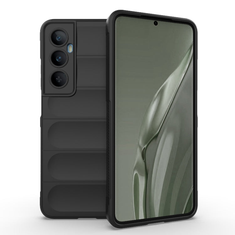 For Realme C65 4G Global Magic Shield TPU + Flannel Phone Case(Black) - Realme Cases by PMC TechLife | Online Shopping South Africa | PMC TechLife | Buy Now Pay Later Mobicred
