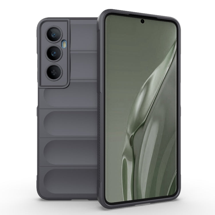 For Realme C65 4G Global Magic Shield TPU + Flannel Phone Case(Dark Grey) - Realme Cases by PMC TechLife | Online Shopping South Africa | PMC TechLife | Buy Now Pay Later Mobicred