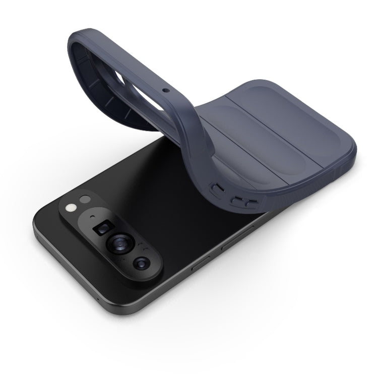For Google Pixel 9 Pro XL 5G Magic Shield TPU + Flannel Phone Case(Dark Blue) - Google Cases by PMC TechLife | Online Shopping South Africa | PMC TechLife | Buy Now Pay Later Mobicred