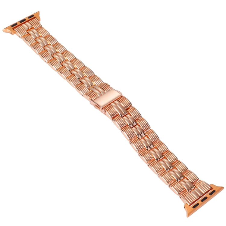 3-Beads Stripe Metal Watch Band For Apple Watch Ultra 2 49mm(Rose Gold) - free shipping - PMc TechLife - Order now!