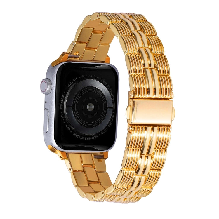 3-Beads Stripe Metal Watch Band For Apple Watch Series 10 42mm(Gold) - free shipping - PMc TechLife - Order now!