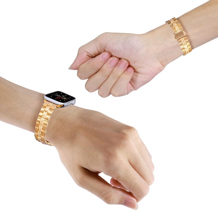 3-Beads Stripe Metal Watch Band For Apple Watch Series 10 42mm(Gold) - free shipping - PMc TechLife - Order now!