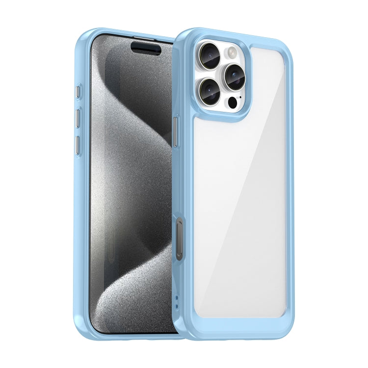 For iPhone 16 Pro Max Colorful Series Acrylic + TPU Phone Case(Blue) - iPhone 16 Pro Max Cases by PMC TechLife | Online Shopping South Africa | PMC TechLife | Buy Now Pay Later Mobicred