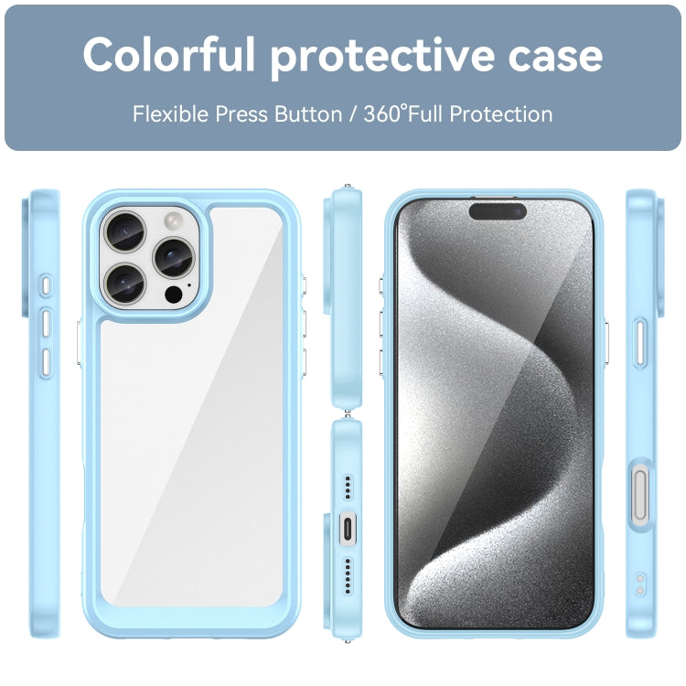 For iPhone 16 Pro Max Colorful Series Acrylic + TPU Phone Case(Blue) - iPhone 16 Pro Max Cases by PMC TechLife | Online Shopping South Africa | PMC TechLife | Buy Now Pay Later Mobicred