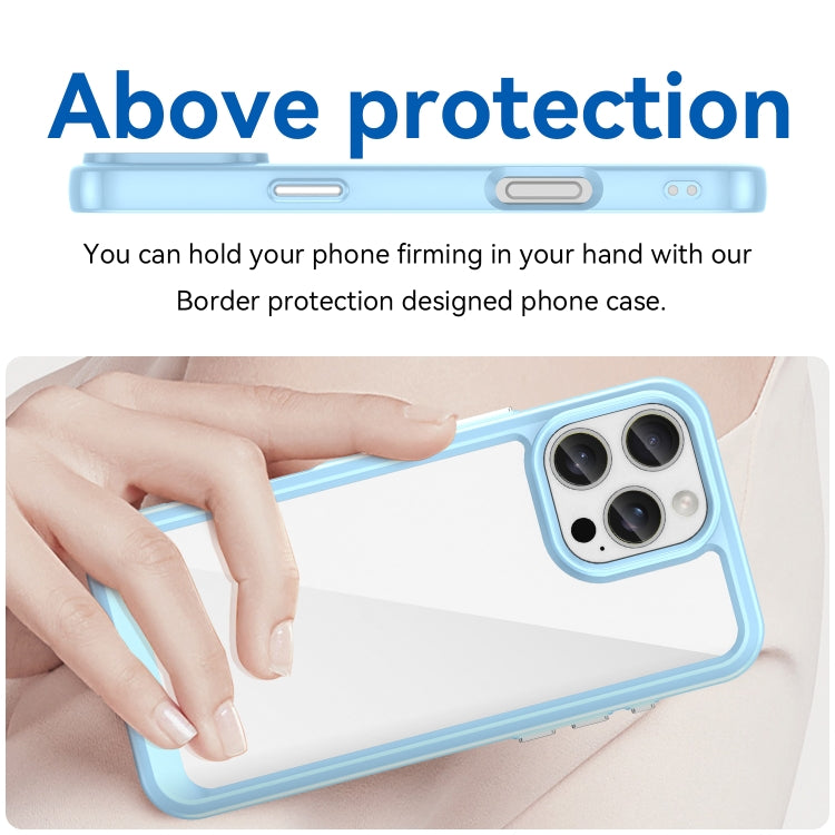 For iPhone 16 Pro Max Colorful Series Acrylic + TPU Phone Case(Blue) - iPhone 16 Pro Max Cases by PMC TechLife | Online Shopping South Africa | PMC TechLife | Buy Now Pay Later Mobicred