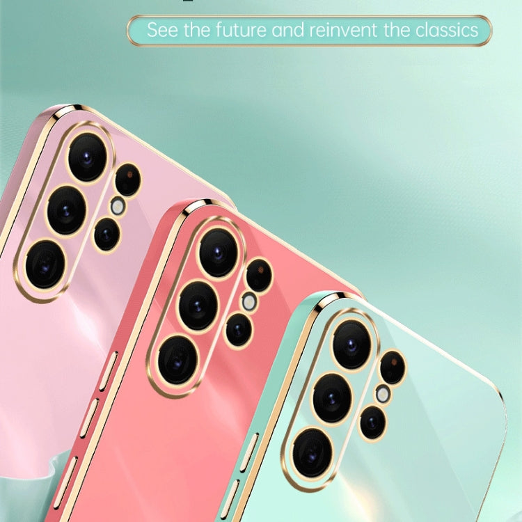 For Samsung Galaxy S24 Ultra 5G XINLI Straight Edge 6D Electroplate TPU Phone Case with Ring Holder(Hawthrn Red) - free shipping - PMC Jewellery - Order now!