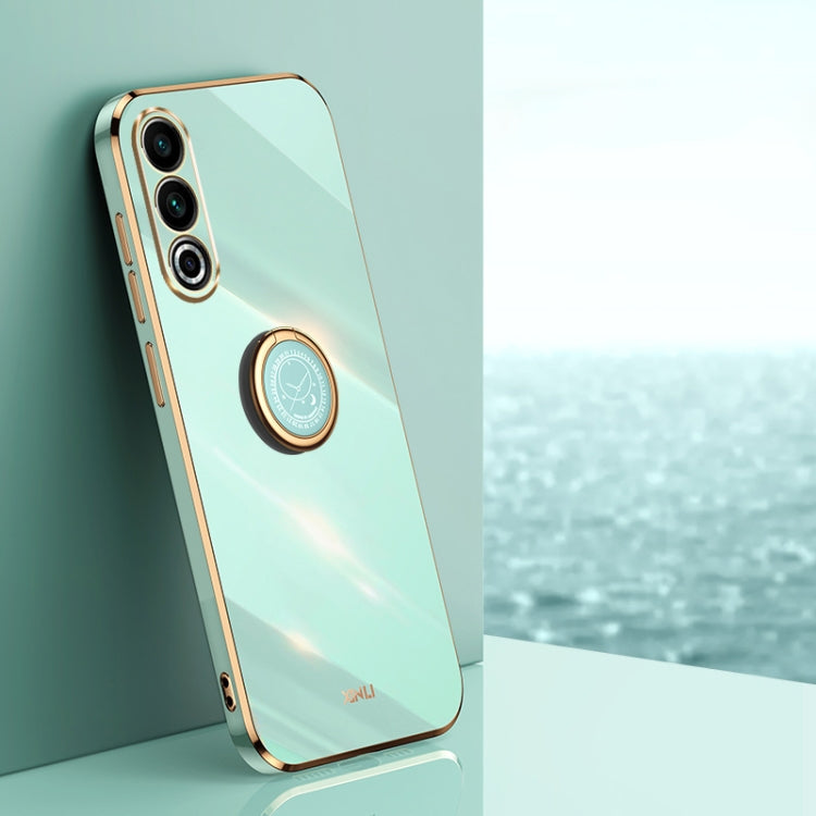 For Meizu 20 5G XINLI Straight Edge 6D Electroplate TPU Phone Case with Ring Holder(Mint Green) - More Brand by XINLI | Online Shopping South Africa | PMC Jewellery | Buy Now Pay Later Mobicred