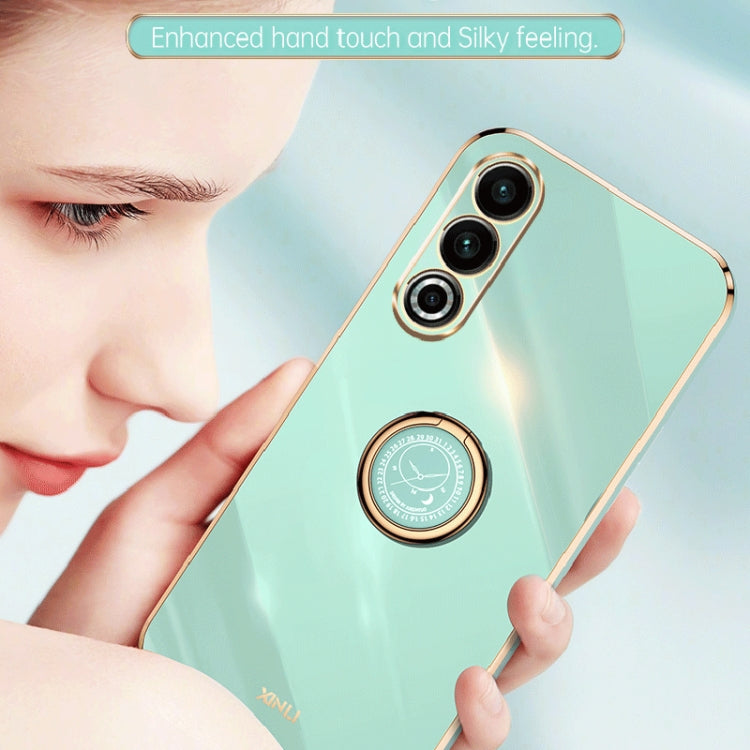 For Meizu 20 5G XINLI Straight Edge 6D Electroplate TPU Phone Case with Ring Holder(Mint Green) - More Brand by XINLI | Online Shopping South Africa | PMC Jewellery | Buy Now Pay Later Mobicred