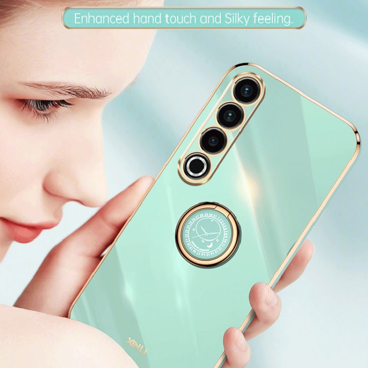 For Meizu 20 Pro 5G XINLI Straight Edge 6D Electroplate TPU Phone Case with Ring Holder(Pink) - More Brand by XINLI | Online Shopping South Africa | PMC Jewellery | Buy Now Pay Later Mobicred