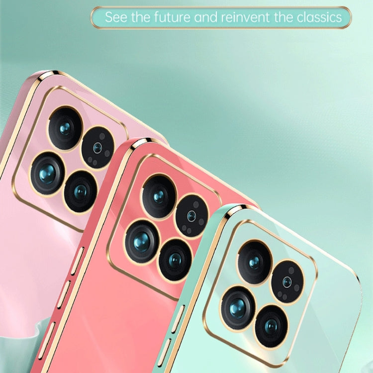For Xiaomi 14 XINLI Straight Edge 6D Electroplate TPU Phone Case(Mint Green) - free shipping - PMC Jewellery - Order now!