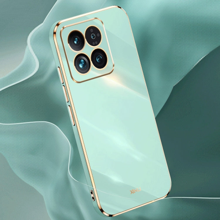 For Xiaomi 14 Pro XINLI Straight Edge 6D Electroplate TPU Phone Case(White) - 14 Pro Cases by XINLI | Online Shopping South Africa | PMC Jewellery | Buy Now Pay Later Mobicred