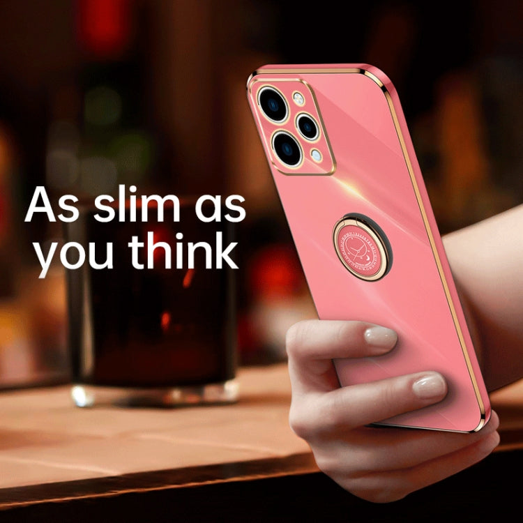 For Xiaomi Redmi 12 4G XINLI Straight Edge 6D Electroplate TPU Phone Case with Ring Holder(Mint Green) - Xiaomi Cases by XINLI | Online Shopping South Africa | PMC TechLife | Buy Now Pay Later Mobicred