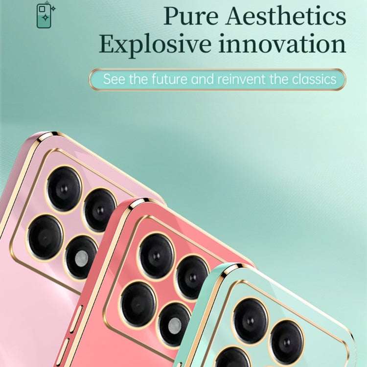 For Xiaomi Redmi K70 XINLI Straight Edge 6D Electroplate TPU Phone Case with Ring Holder(White) - K70 Cases by XINLI | Online Shopping South Africa | PMC TechLife | Buy Now Pay Later Mobicred