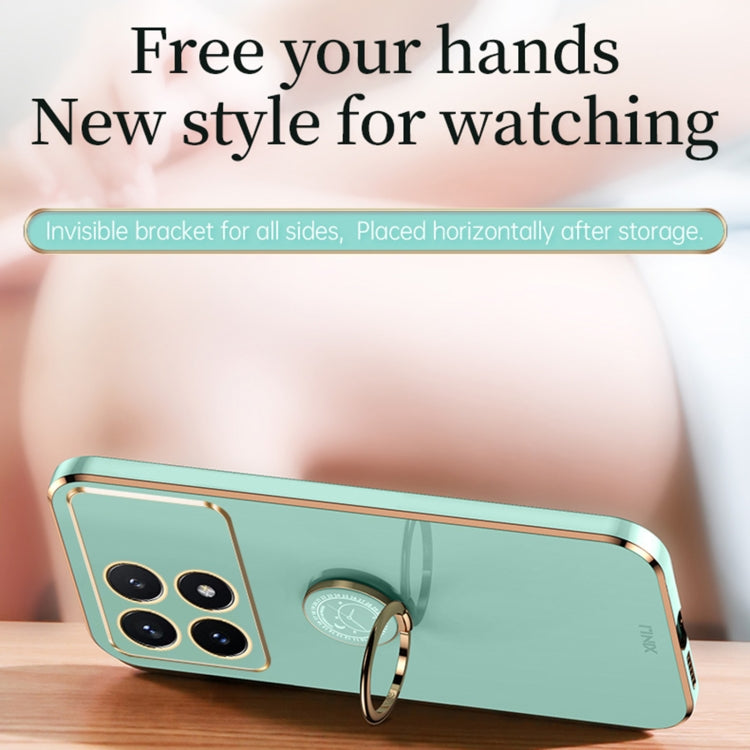 For Xiaomi Redmi K70E XINLI Straight Edge 6D Electroplate TPU Phone Case with Ring Holder(Celestial Blue) - K70E Cases by XINLI | Online Shopping South Africa | PMC TechLife | Buy Now Pay Later Mobicred