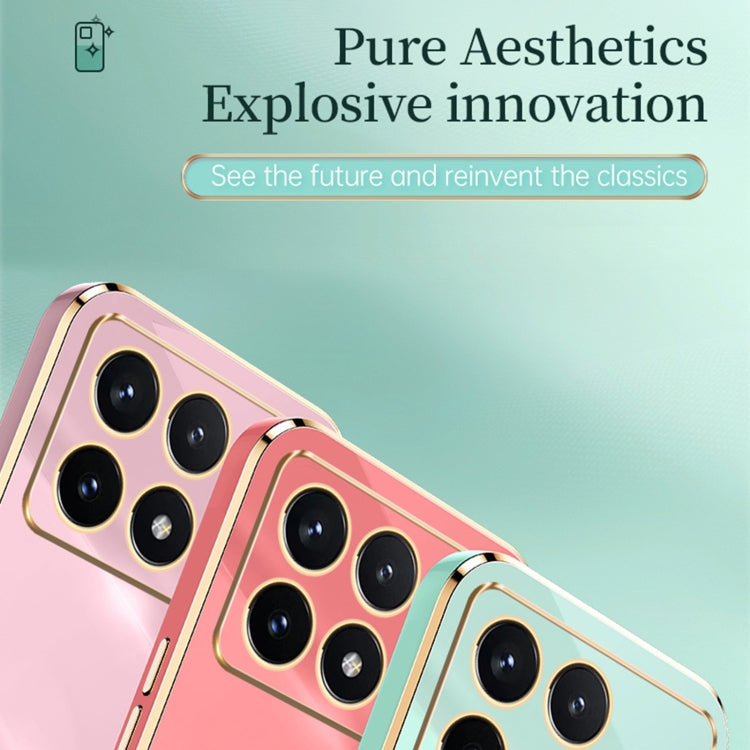 For Xiaomi Redmi K70E XINLI Straight Edge 6D Electroplate TPU Phone Case with Ring Holder(Pink) - Xiaomi Cases by XINLI | Online Shopping South Africa | PMC TechLife | Buy Now Pay Later Mobicred