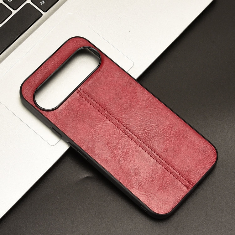 For Google Pixel 9 Sewing Cow Pattern Skin PC + PU + TPU Phone Case(Red) - Google Cases by PMC TechLife | Online Shopping South Africa | PMC TechLife | Buy Now Pay Later Mobicred