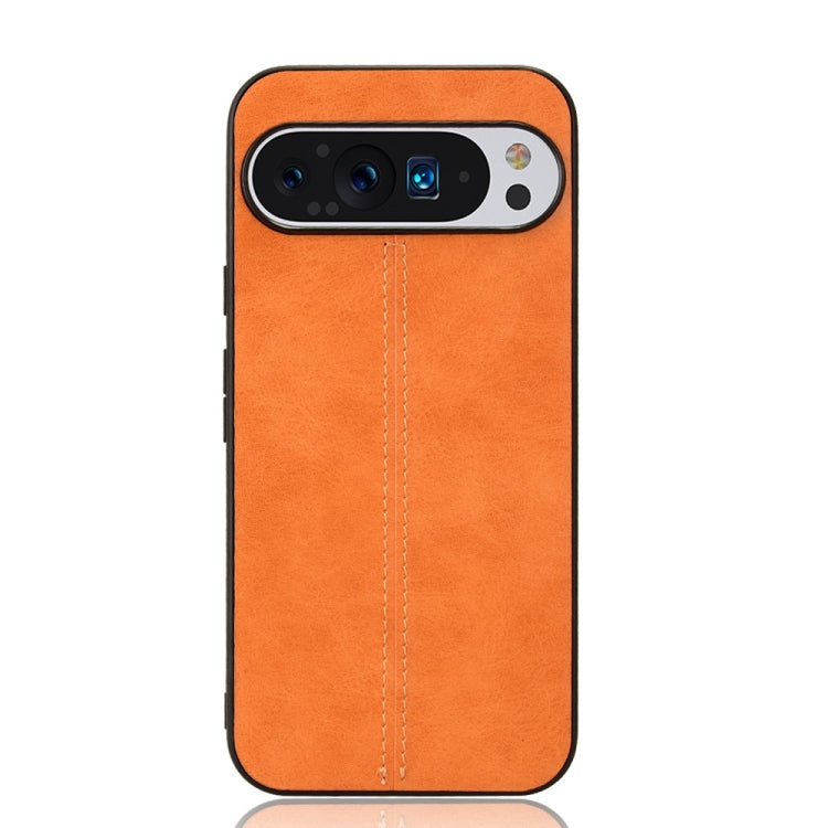 For Google Pixel 9 Sewing Cow Pattern Skin PC + PU + TPU Phone Case(Orange) - Google Cases by PMC TechLife | Online Shopping South Africa | PMC TechLife | Buy Now Pay Later Mobicred