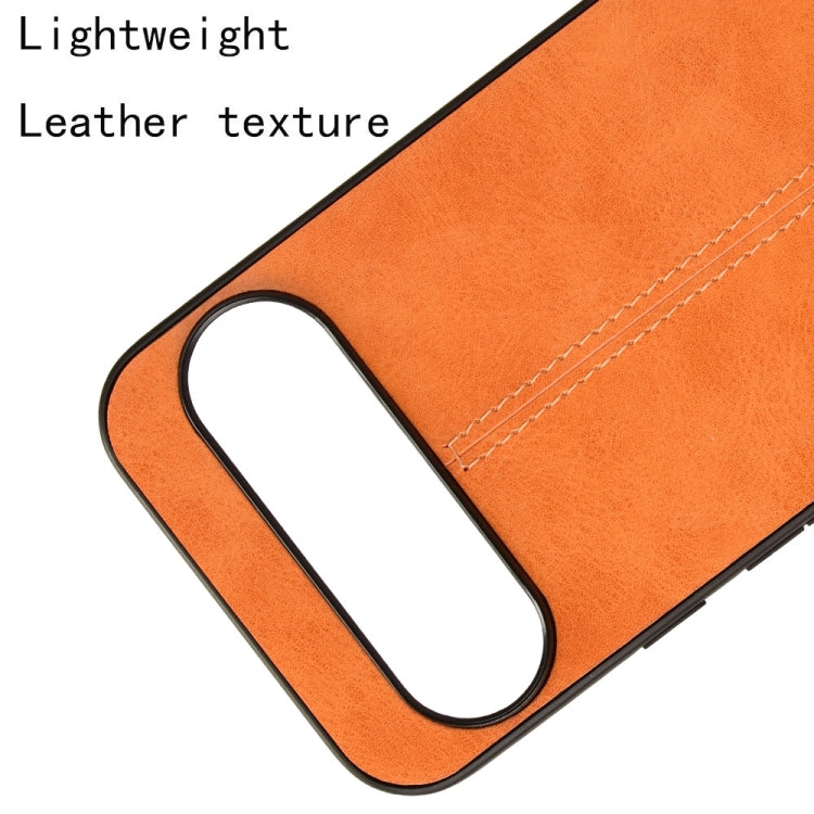 For Google Pixel 9 Sewing Cow Pattern Skin PC + PU + TPU Phone Case(Orange) - Google Cases by PMC TechLife | Online Shopping South Africa | PMC TechLife | Buy Now Pay Later Mobicred