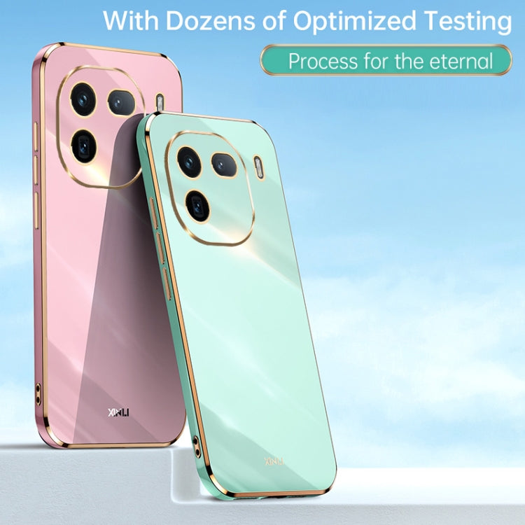 For vivo iQOO 12 Pro 5G XINLI Straight Edge 6D Electroplate TPU Phone Case(Pink) - iQOO 12 Pro Cases by XINLI | Online Shopping South Africa | PMC TechLife | Buy Now Pay Later Mobicred