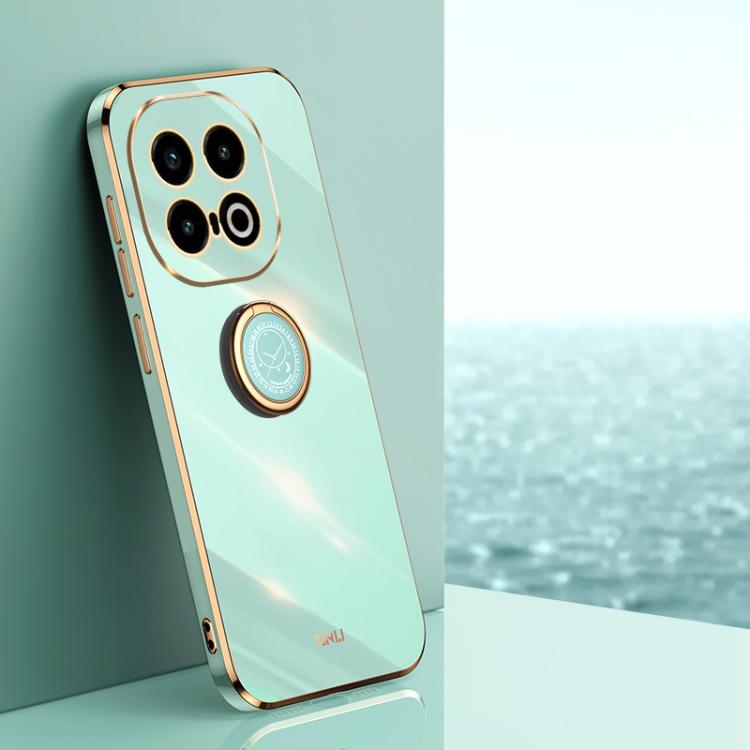 For vivo iQOO 13 XINLI Straight Edge 6D Electroplate TPU Phone Case with Ring Holder(Mint Green) - free shipping - PMC TechLife - Order now!
