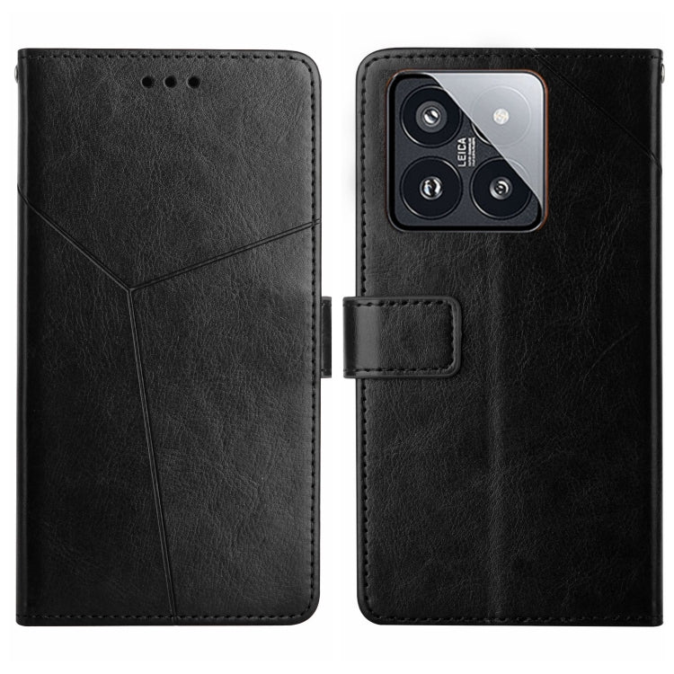 For Xiaomi 14 Pro Y-shaped Pattern Flip Leather Phone Case(Black) - 14 Pro Cases by PMC TechLife | Online Shopping South Africa | PMC TechLife | Buy Now Pay Later Mobicred