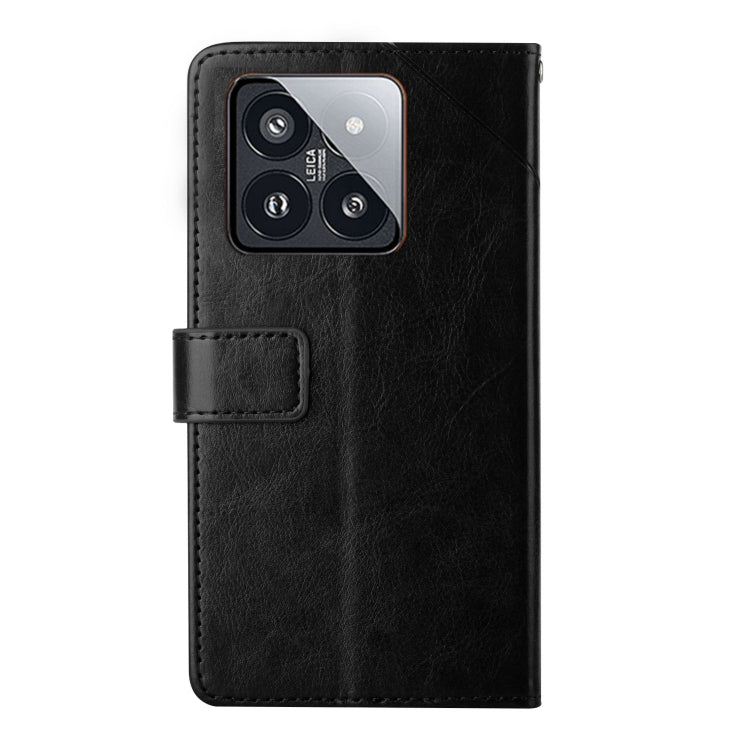 For Xiaomi 14 Pro Y-shaped Pattern Flip Leather Phone Case(Black) - 14 Pro Cases by PMC TechLife | Online Shopping South Africa | PMC TechLife | Buy Now Pay Later Mobicred
