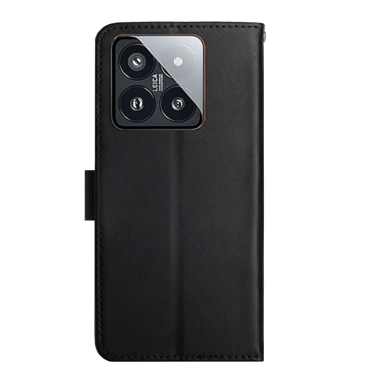 For Xiaomi 14 Genuine Leather Fingerprint-proof Flip Phone Case(Black) - 14 Cases by PMC TechLife | Online Shopping South Africa | PMC TechLife | Buy Now Pay Later Mobicred
