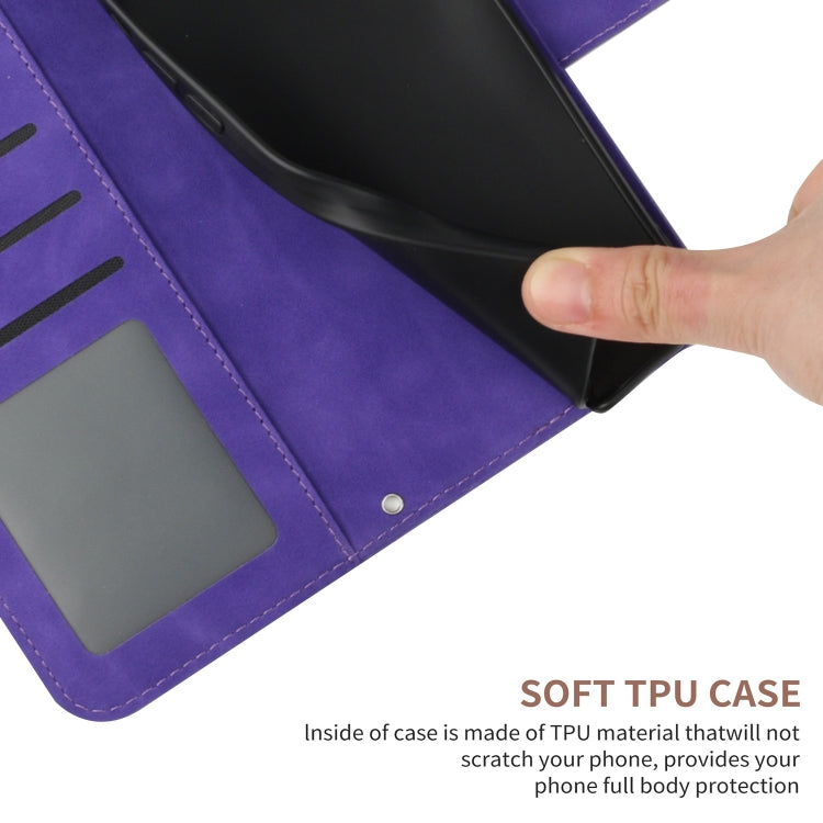 For Xiaomi 14 Skin Feel Sun Flower Embossed Flip Leather Phone Case with Lanyard(Dark Purple) - 14 Cases by PMC TechLife | Online Shopping South Africa | PMC TechLife | Buy Now Pay Later Mobicred