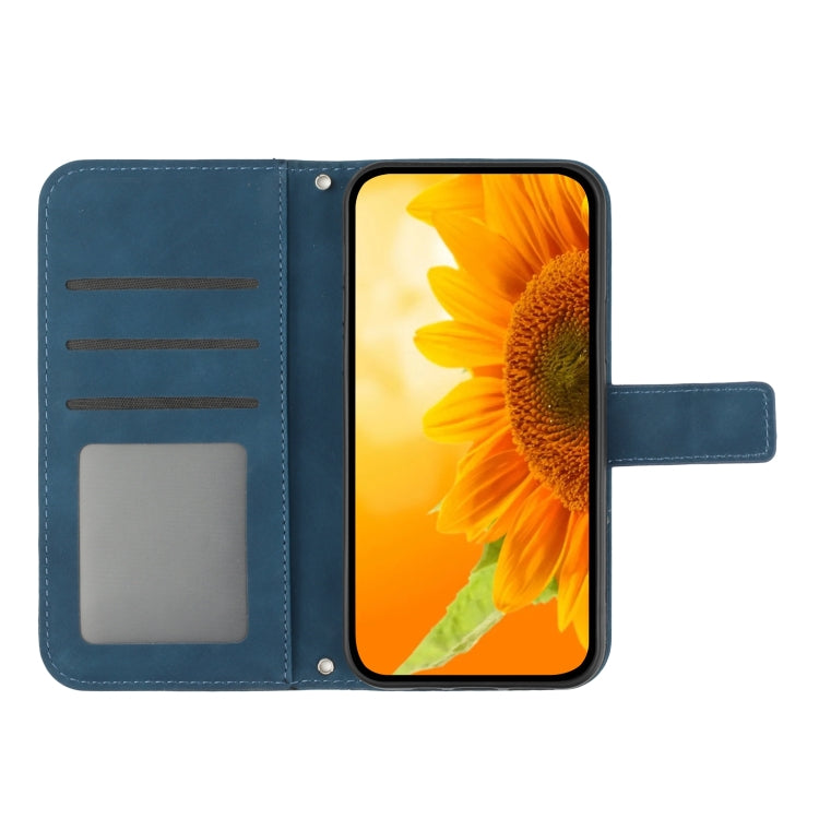 For Xiaomi 14 Skin Feel Sun Flower Embossed Flip Leather Phone Case with Lanyard(Inky Blue) - 14 Cases by PMC TechLife | Online Shopping South Africa | PMC TechLife | Buy Now Pay Later Mobicred