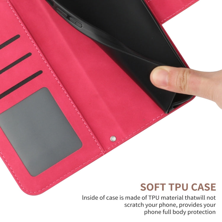 For Xiaomi 14 Skin Feel Sun Flower Embossed Flip Leather Phone Case with Lanyard(Rose Red) - 14 Cases by PMC TechLife | Online Shopping South Africa | PMC TechLife | Buy Now Pay Later Mobicred