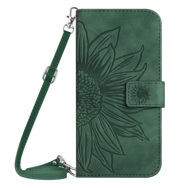 For Xiaomi 14 Pro Skin Feel Sun Flower Embossed Flip Leather Phone Case with Lanyard(Green) - 14 Pro Cases by PMC TechLife | Online Shopping South Africa | PMC TechLife | Buy Now Pay Later Mobicred