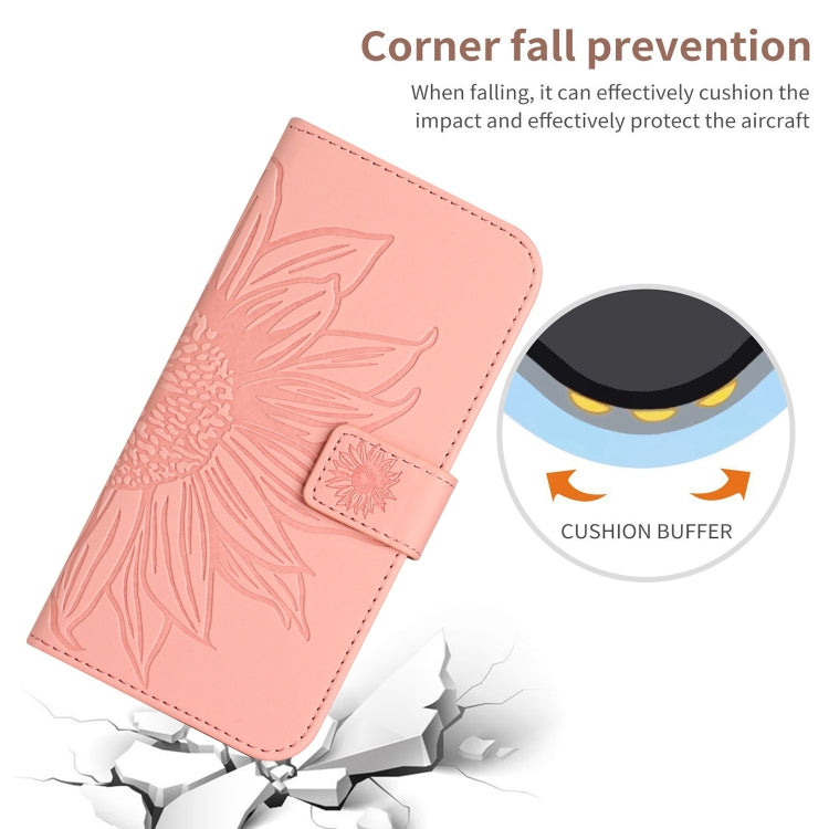 For Xiaomi 14 Pro Skin Feel Sun Flower Embossed Flip Leather Phone Case with Lanyard(Pink) - 14 Pro Cases by PMC TechLife | Online Shopping South Africa | PMC TechLife | Buy Now Pay Later Mobicred