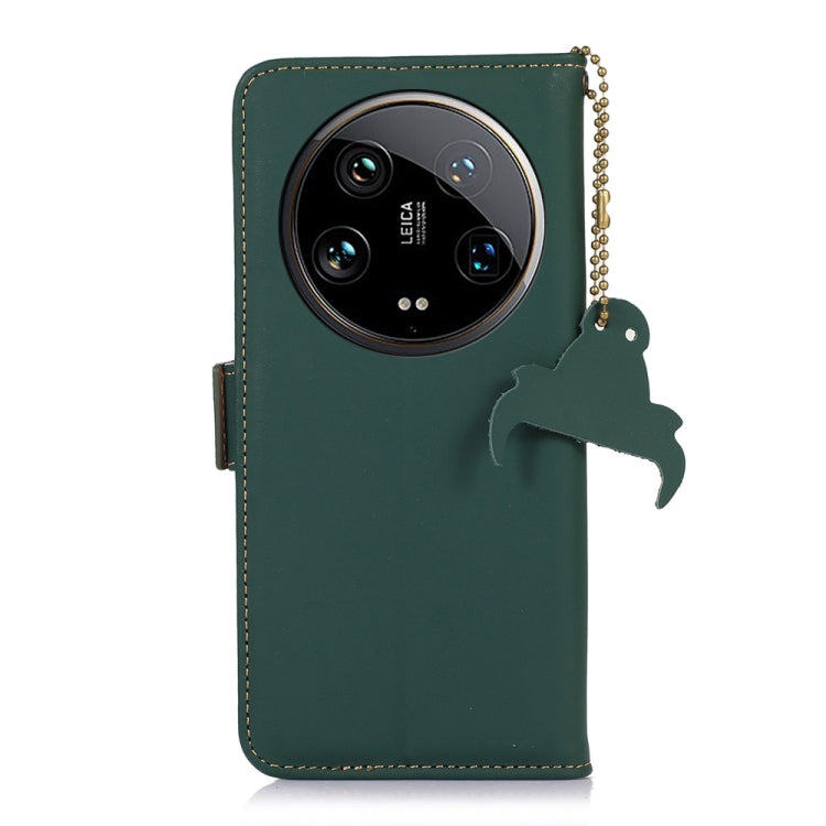 For Xiaomi 14 Ultra Genuine Leather Magnetic RFID Leather Phone Case(Green) - 14 Ultra Cases by PMC TechLife | Online Shopping South Africa | PMC TechLife | Buy Now Pay Later Mobicred