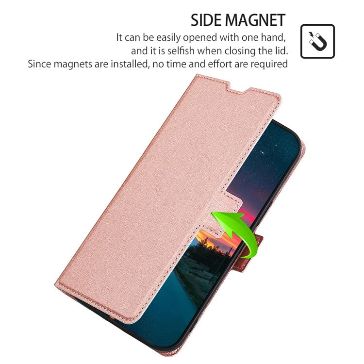For Huawei Pura 70 Ultra Ultra-thin Voltage Side Buckle Horizontal Flip Leather Phone Case(Rose Gold) - Huawei Cases by PMC Jewellery | Online Shopping South Africa | PMC Jewellery | Buy Now Pay Later Mobicred