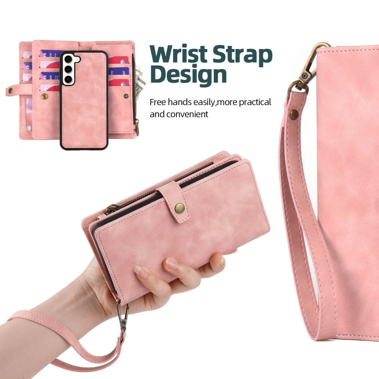 For Samsung Galaxy A13 5G Zipper Wallet Detachable MagSafe Leather Phone Case(Pink) - Galaxy Phone Cases by PMC TechLife | Online Shopping South Africa | PMC TechLife