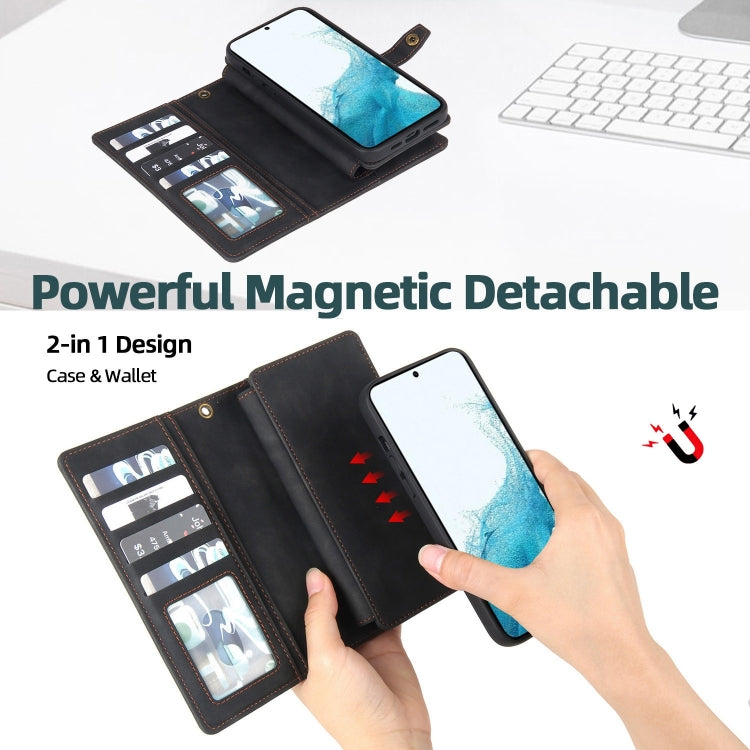 For Samsung Galaxy A32 4G Zipper Wallet Detachable MagSafe Leather Phone Case(Black) - Galaxy Phone Cases by PMC TechLife | Online Shopping South Africa | PMC TechLife