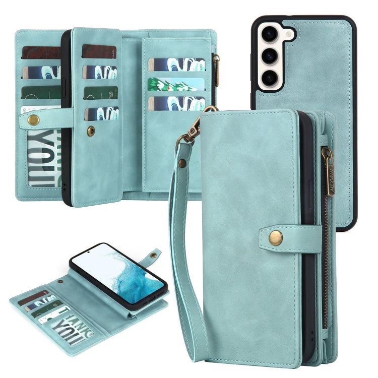 For Samsung Galaxy A32 4G Zipper Wallet Magnetic Detachable Leather Phone Case(Blue) - Galaxy Phone Cases by PMC TechLife | Online Shopping South Africa | PMC TechLife | Buy Now Pay Later Mobicred