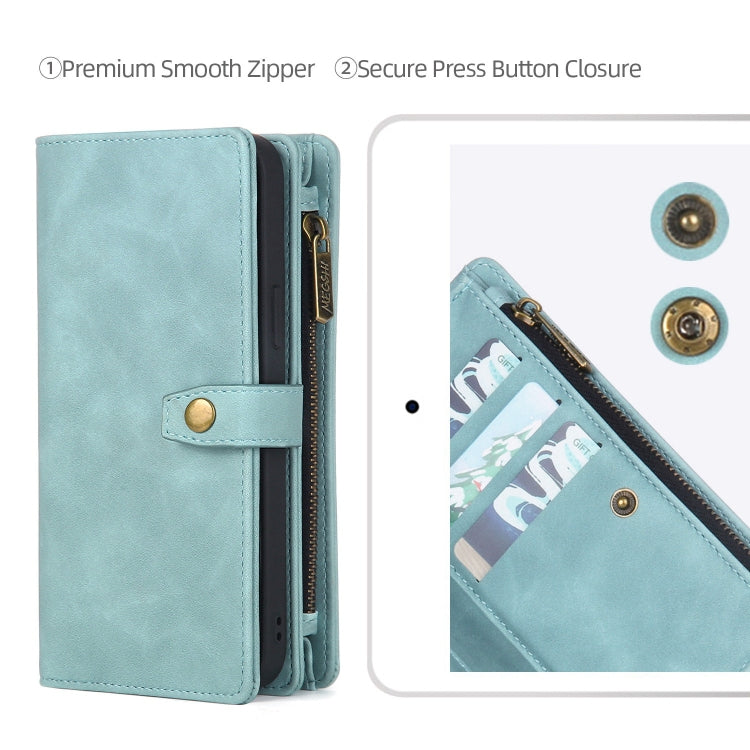 For Samsung Galaxy A52 4G/5G Zipper Wallet Detachable MagSafe Leather Phone Case(Blue) - Galaxy Phone Cases by PMC TechLife | Online Shopping South Africa | PMC TechLife