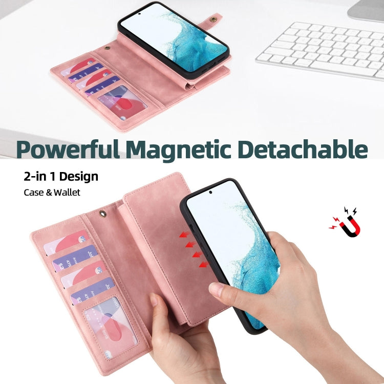 For Samsung Galaxy A54 5G Zipper Wallet Detachable MagSafe Leather Phone Case(Pink) - Galaxy Phone Cases by PMC TechLife | Online Shopping South Africa | PMC TechLife