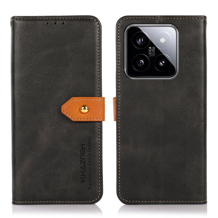 For Xiaomi 14 KHAZNEH Cowhide Texture Flip Leather Phone Case(Black) - 14 Cases by PMC TechLife | Online Shopping South Africa | PMC TechLife | Buy Now Pay Later Mobicred