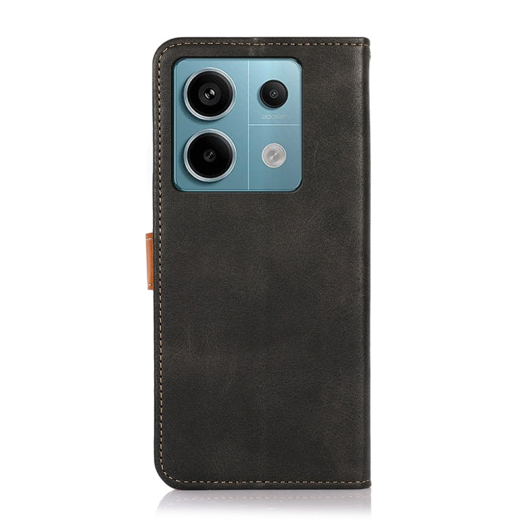 For Xiaomi Redmi Note 13 5G Global KHAZNEH Cowhide Texture Flip Leather Phone Case(Black) - Note 13 Cases by PMC TechLife | Online Shopping South Africa | PMC TechLife | Buy Now Pay Later Mobicred