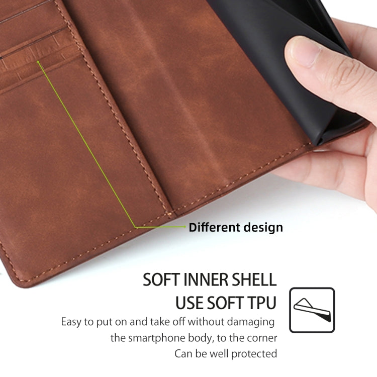 For Huawei Pura 70 5G Skin Feel Crocodile Magnetic Clasp Leather Phone Case(Brown) - free shipping - PMC Jewellery - Order now!