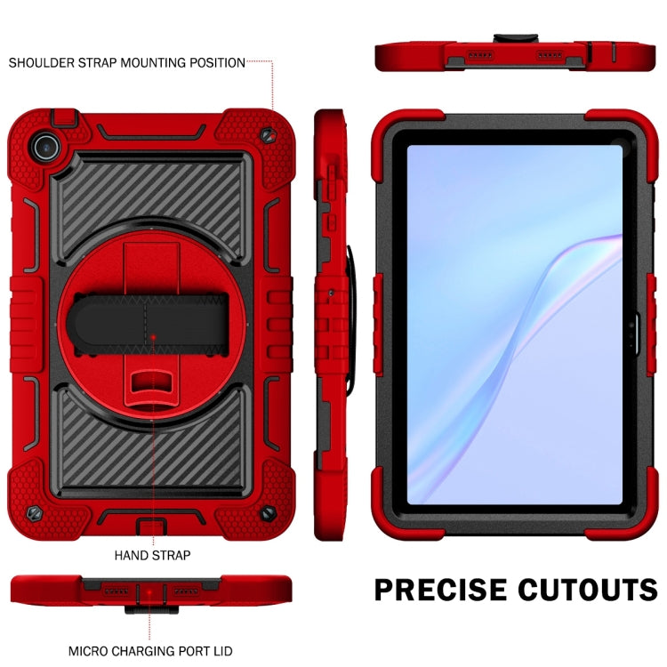 For Huawei MatePad SE 10.4 360 Degree Rotation PC Contrast Silicone Tablet Case(Red + Black) - Huawei by PMC TechLife | Online Shopping South Africa | PMC TechLife | Buy Now Pay Later Mobicred