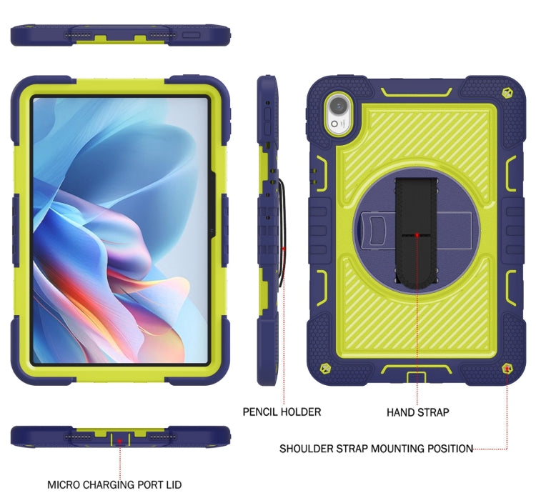 For Huawei MatePad 11.5 2023 360 Degree Rotation PC Contrast Silicone Tablet Case(Navy Blue + Yellow Green) - Huawei by PMC TechLife | Online Shopping South Africa | PMC TechLife | Buy Now Pay Later Mobicred
