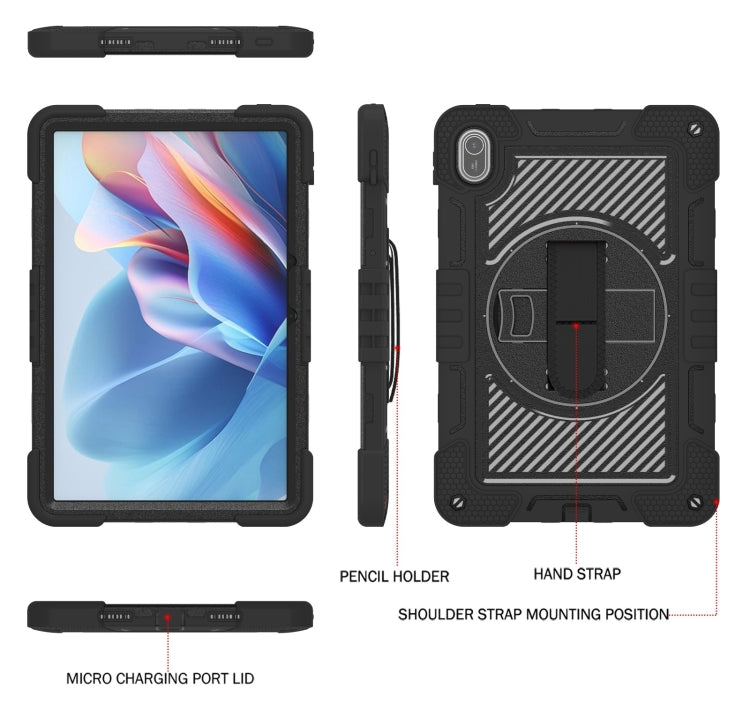 For Huawei MatePad SE 11 360 Degree Rotation PC Contrast Silicone Tablet Case(Black) - Huawei by PMC TechLife | Online Shopping South Africa | PMC TechLife | Buy Now Pay Later Mobicred