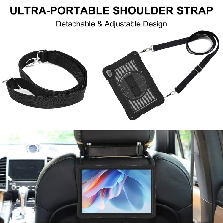 For Huawei MatePad SE 11 360 Degree Rotation PC Contrast Silicone Tablet Case(Black) - Huawei by PMC TechLife | Online Shopping South Africa | PMC TechLife | Buy Now Pay Later Mobicred