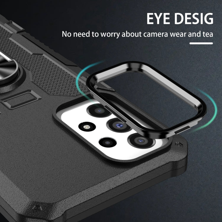For vivo Y02 Ring Holder Armor Hybrid Phone Case(Black) - vivo Cases by PMC TechLife | Online Shopping South Africa | PMC TechLife | Buy Now Pay Later Mobicred