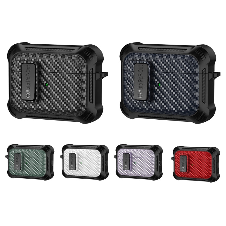 For AirPods Pro Alpha Carbon Fiber Wireless Bluetooth Earphone Protective Case(White) - For AirPods Pro by PMC Jewellery | Online Shopping South Africa | PMC Jewellery | Buy Now Pay Later Mobicred